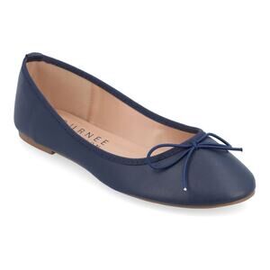 Journee Collection Women's Vika Slip On Ballet Dress Flats, Navy Size 6W
